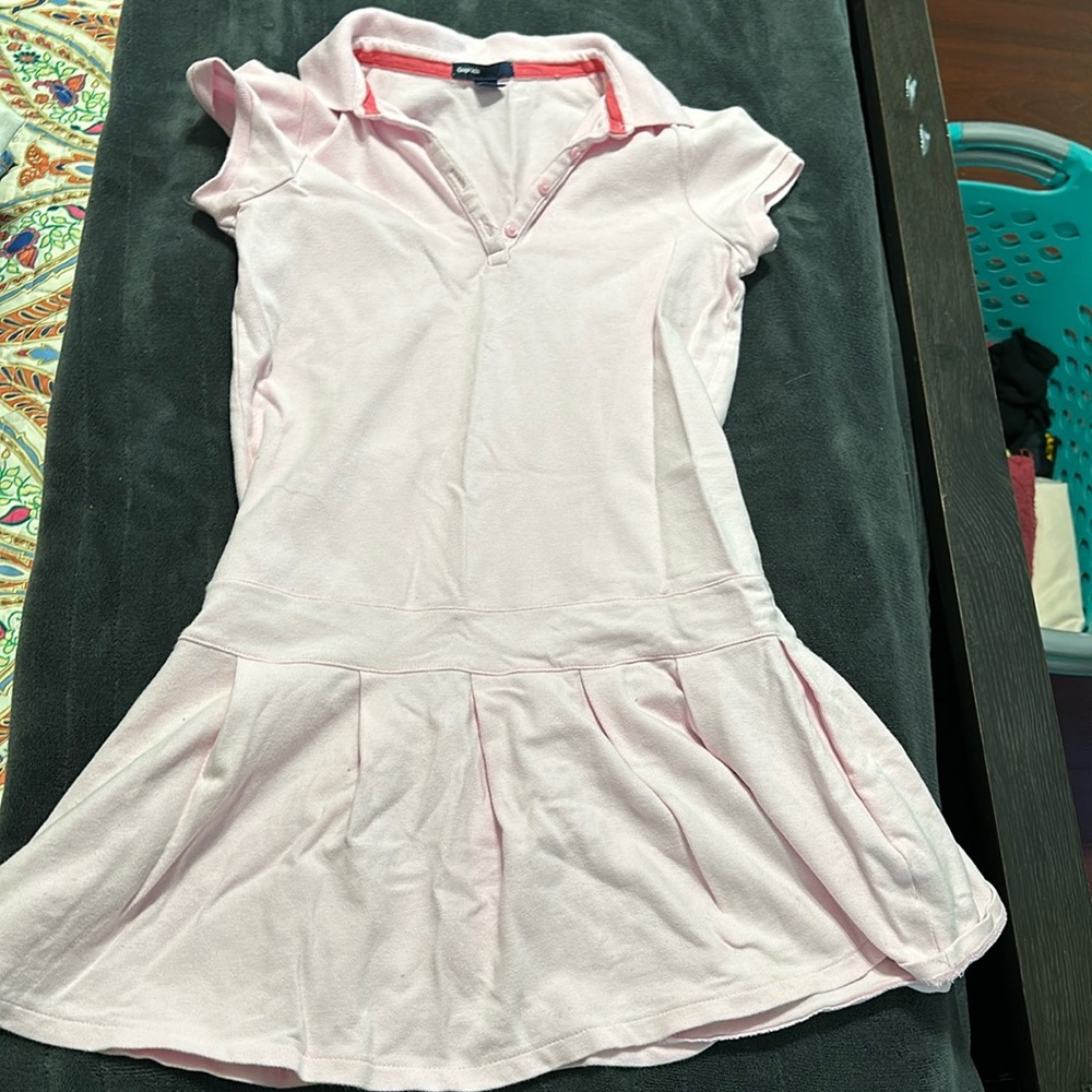 Girls light pink polo dress